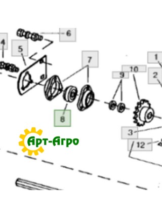 AA22097 JOHN DEERE Подшипник однорядный шариковый с шестигранным отверстием