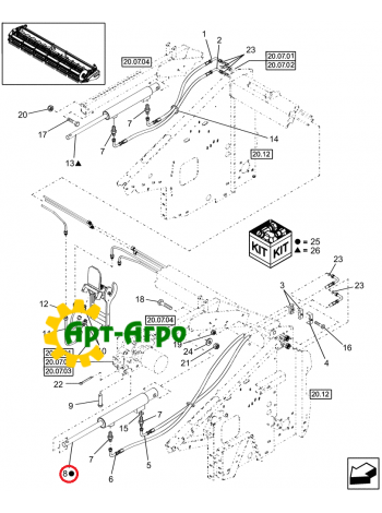 87492401 Bęben siłownika hydraulicznego lewy CNH
