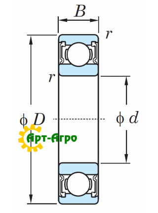 6206-2Z SKF Підшипник однорядний кульковий