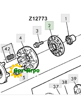 Z12773 пробуксовочна муфта (тріскачка) John Deere (Оригінальність під питанням)