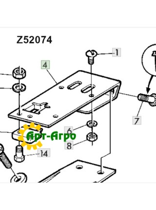 Z52074 John Deere straw walker solenoid bracket