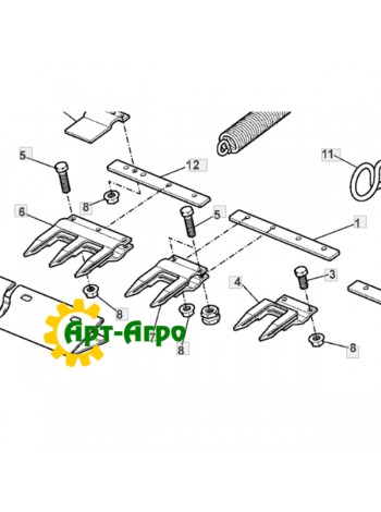 AXE37174 Przeciwnożycowy palec John Deere (Heveder)