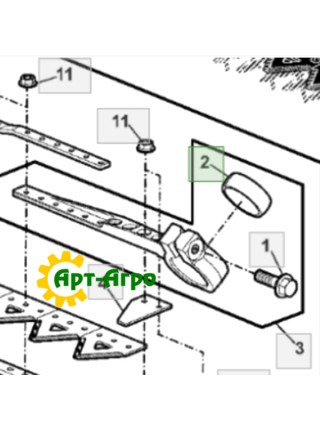 H157812 Втулка головки ножа жатки John Deere (COMBINE)