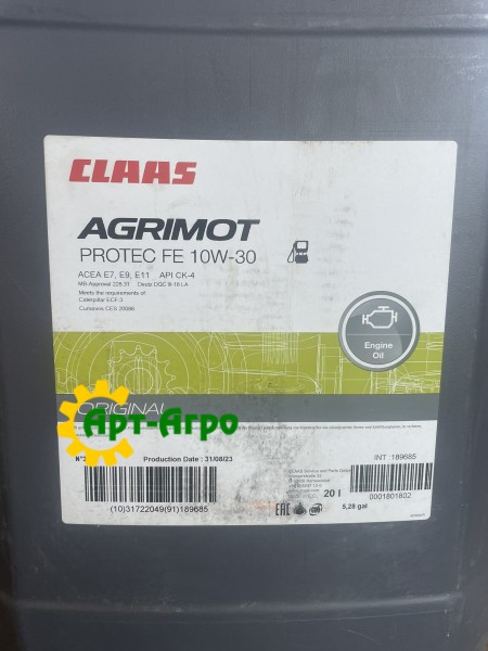 AGRIMOT Protec FE 10W30 20L CLAAS моторное масло AGRIMOT Protec FE 10W30 20L CLAAS моторное масло