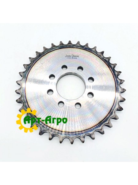 H219634 Зірочка Z-34 приводу верхнього валу похилої камери (обгінна муфта) John Deere (Royal Tiger)