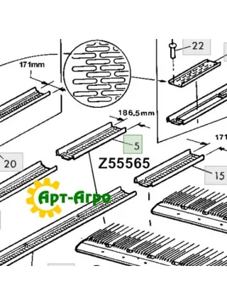Z55565 Щиток гуркоту JOHN DEERE