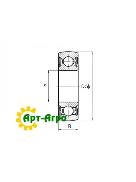 1580211 NTE Підшипник однорядний кульковий