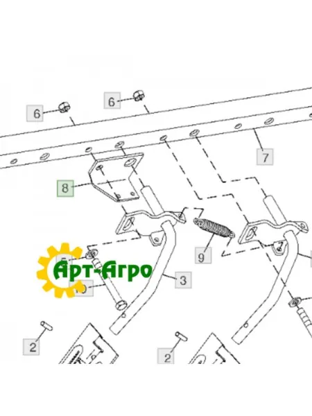 A46161 Кронштейн крепления чистика (левый) JOHN DEERE