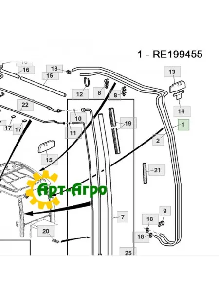RE199455 Шланг John Deere
