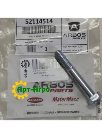52114514 Болт M10x70 DIN931 Matermacc