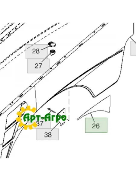 R215432 Экран теплозащитный John Deere