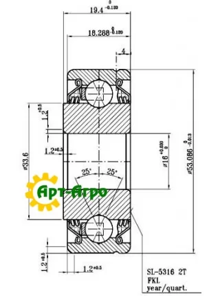 205PPB7 Кит Підшипник однорядний кульковий