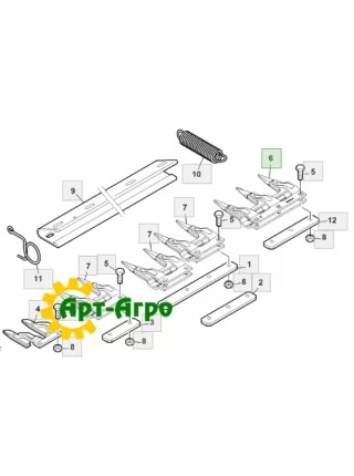 AH143574 Triple finger of John Deere harvester header (Schumacher)