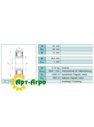 SL 3303-2S FKL Підшипник дворядний кульковий