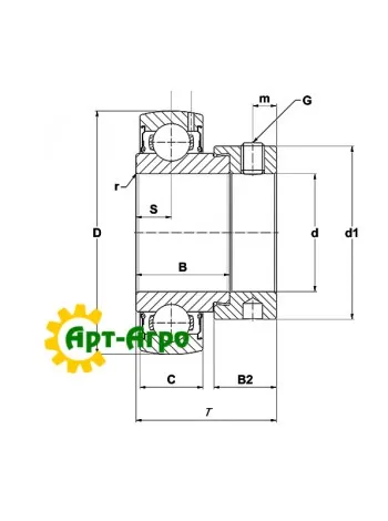 JD39109 Закрепляемый шариковый подшипник RAE40NPPB INA