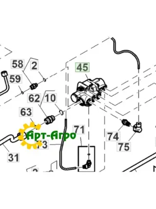 RE579899 Пневматический регулирующий клапан John Deere RE579899 Пневматический регулирующий клапан John Deere
