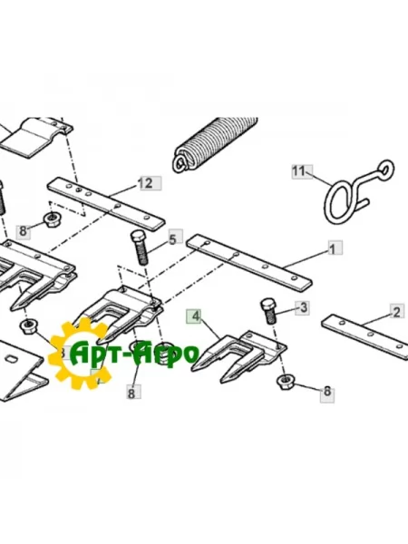AH168910 Header finger outer double Schumacher (UA)