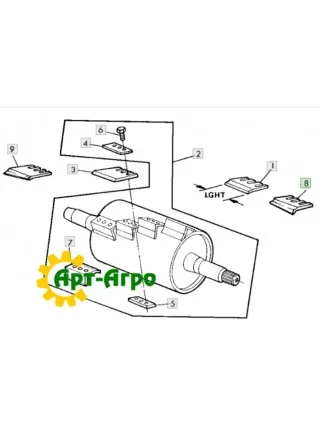 Z62076 JOHN DEERE left corn chopper knife