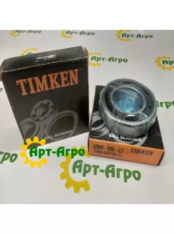 6208K-2RS-C3 TIMKEN Підшипник кульковий з конічним отвором