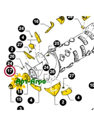 87619155 Rotor bearing housing (complete) CR9060-CR9080 CNH