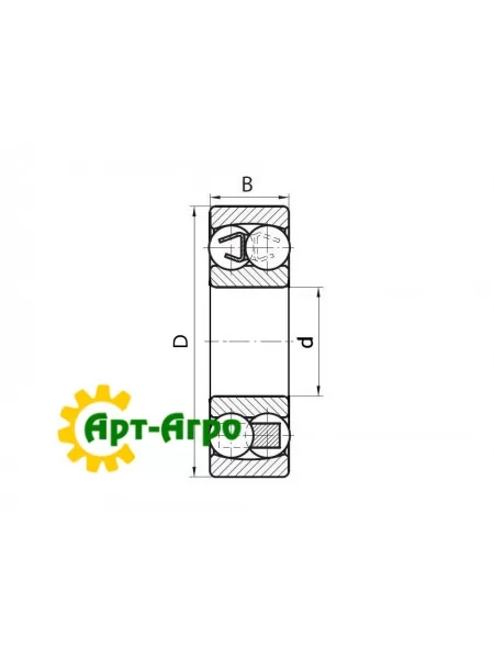 1206 KINEX(Без УП) Підшипник дворядний кульковий