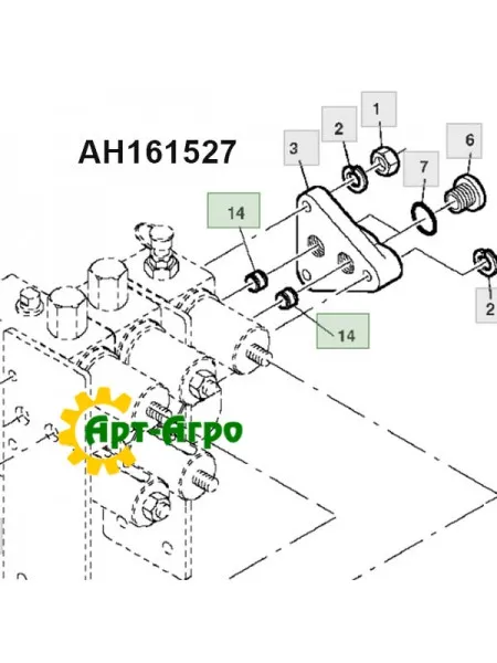 AH161527 Сальник гідророзподільника JOHN DEERE AH161527 Сальник гідророзподільника JOHN DEERE