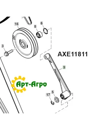 AXE11811 John Deere Exhaust Beater Drive Idler Lever