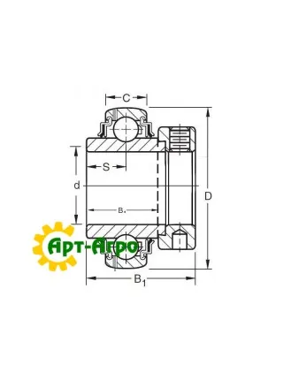 YEL 206-2DW/AG SKF Закріплюваний кульковий підшипник