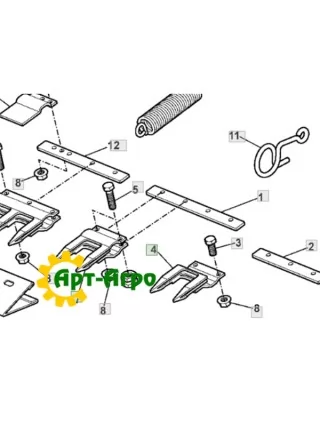 AH143573 Палець жниварки крайній подвійний Schumacher(John Deere)