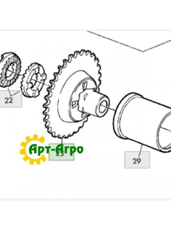Z10400 Зірочка жниварки комбайна John Deere z52 (52 зуби) AGV