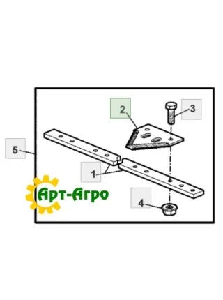 Z93077 Сегмент жниварки (середня насічка) John Deere (HD Parts)