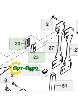 HXE63028 Напрямна пластина John Deere (Agri Parts)