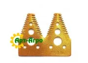 H163131 Reaper knife segment double (large notch) John Deere (ROYAL TIGER)