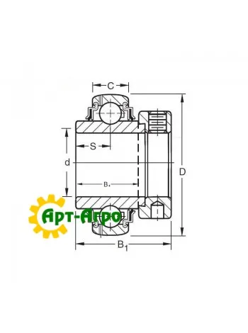 ŻÓŁTE 206-103-2F Łożysko kulkowe wahliwe SKF