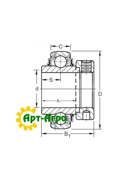 ŻÓŁTE 206-103-2F Łożysko kulkowe wahliwe SKF