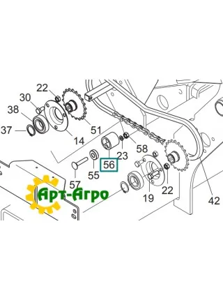G66248207 Натяжний ролик ланцюга, пластмасовий Gaspardo (Royal Tiger)