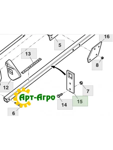 N261553 планка регулятора глибини John Deere