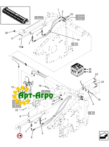 87492401 Гідравлічний циліндр мотовила лівий CNH