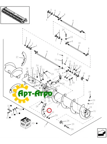 87016022 Виток шнека левый CASE 2020 CNH