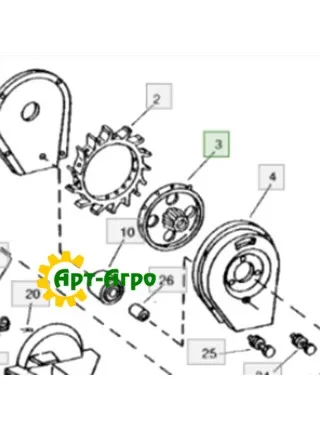 A22795 John Deere seed meter belt drive sprocket