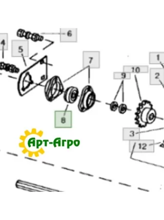 AA22097 JOHN DEERE Підшипник однорядний кульковий з шестигранним отвором