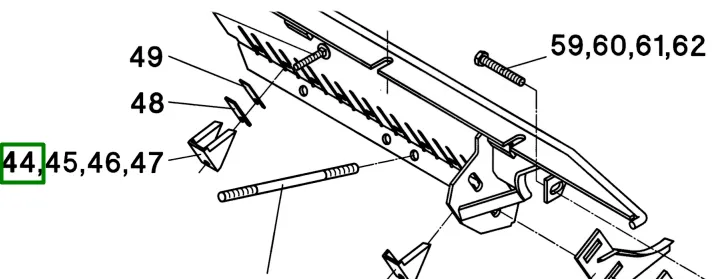 001900 Ніж одинарний 52x28x50 жатки Geringhoff