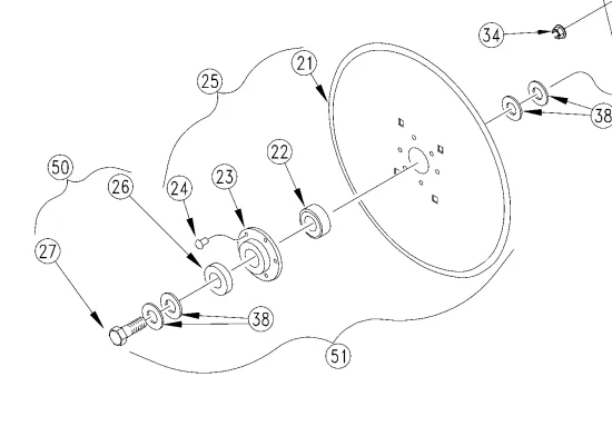107-135S Диск сошника D = 343 мм у зборі Great Plains