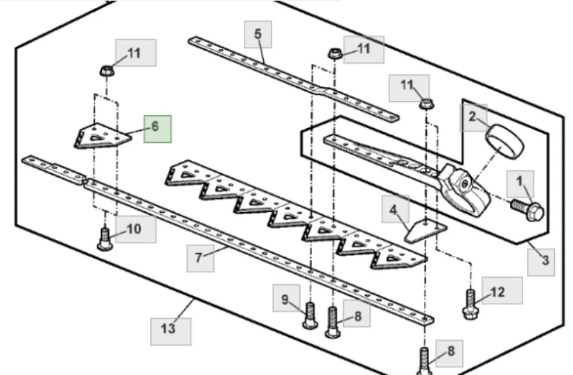 H201602 Сегмент ножа жниварки John Deere