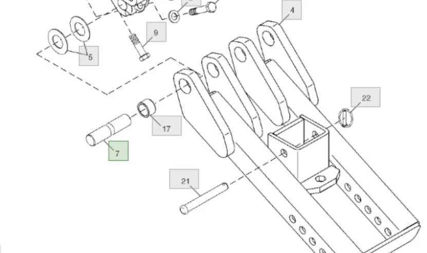N282536 Штифт кріплення важеля сошника John Deere