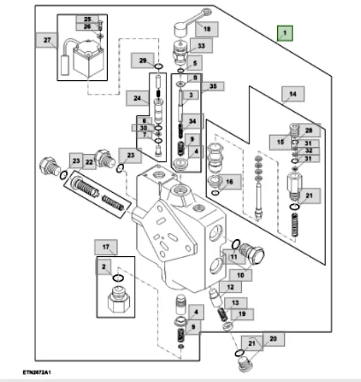 RE215491 Контрольний клапан навішування John Deere