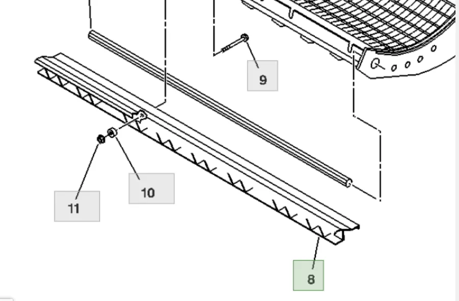 AH151119 Куточок підбарабання молотильного барабана John Deere