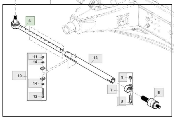 AXE55462 Рульова тяга JOHN DEERE