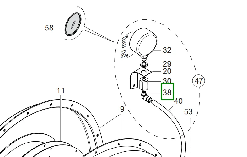F03151200 Гвинт натяжний M10 Gaspardo