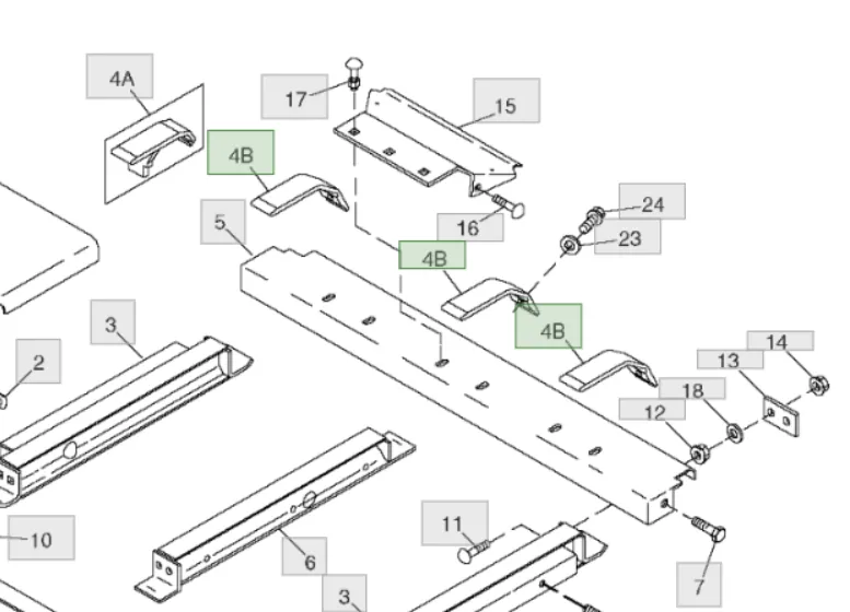 H171960 Пластина напрямна ланцюга транспортера похилої камери John Deere